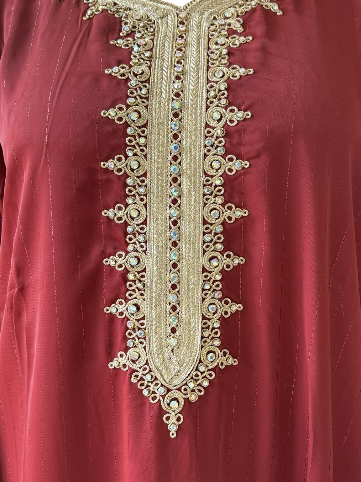 Qamis - strass à rayure fil doré