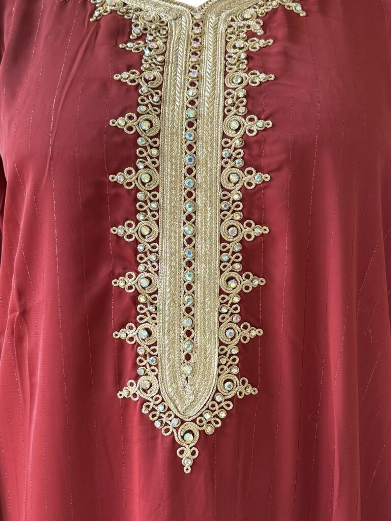 Qamis - strass à rayure fil doré