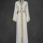 Sawsania Caftan aux bords dorés