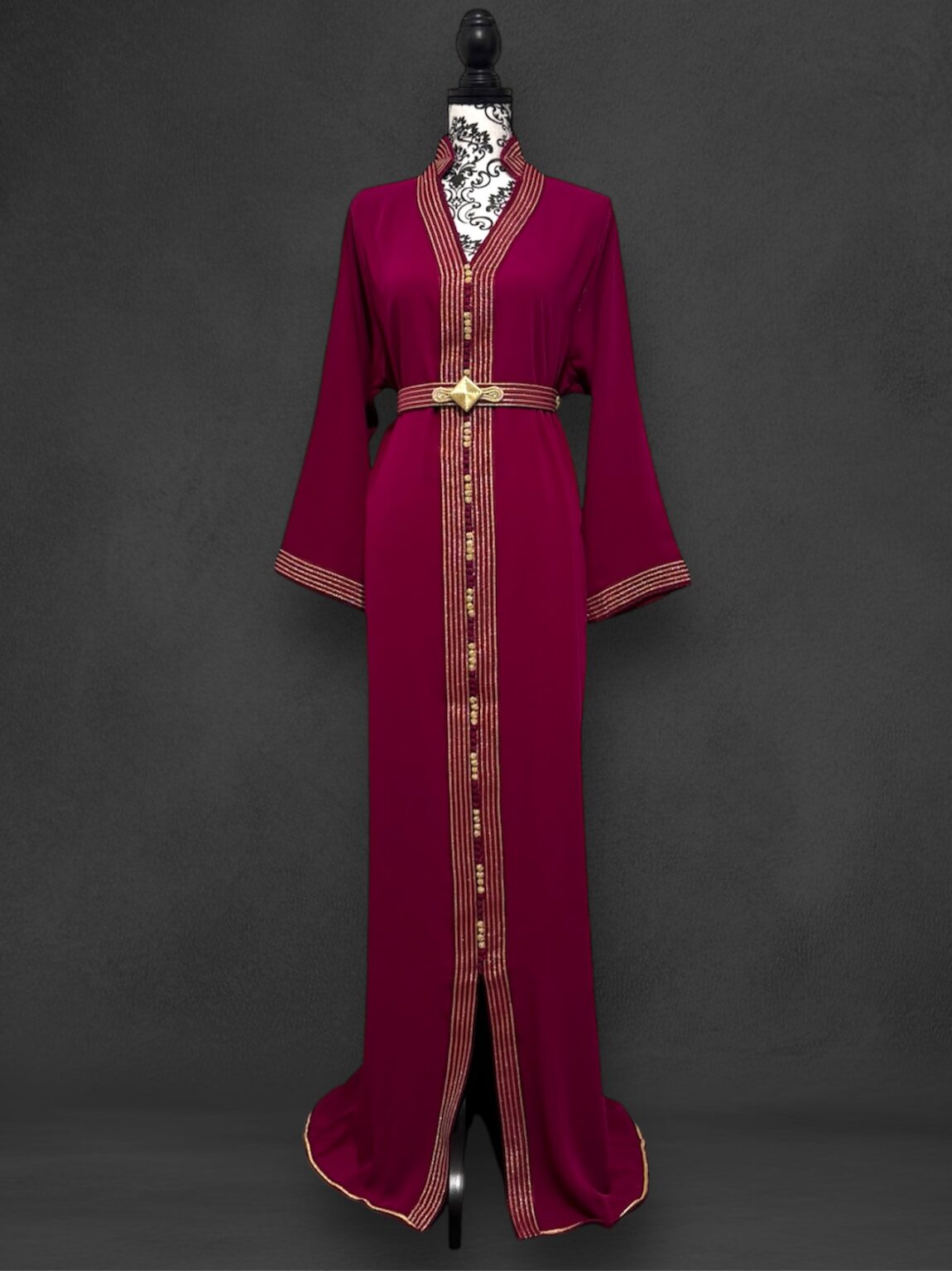 Sawsania Caftan aux bords dorés