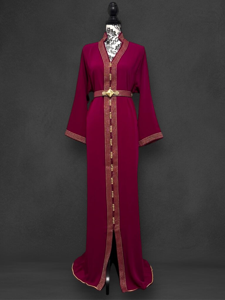 Sawsania Caftan aux bords dorés