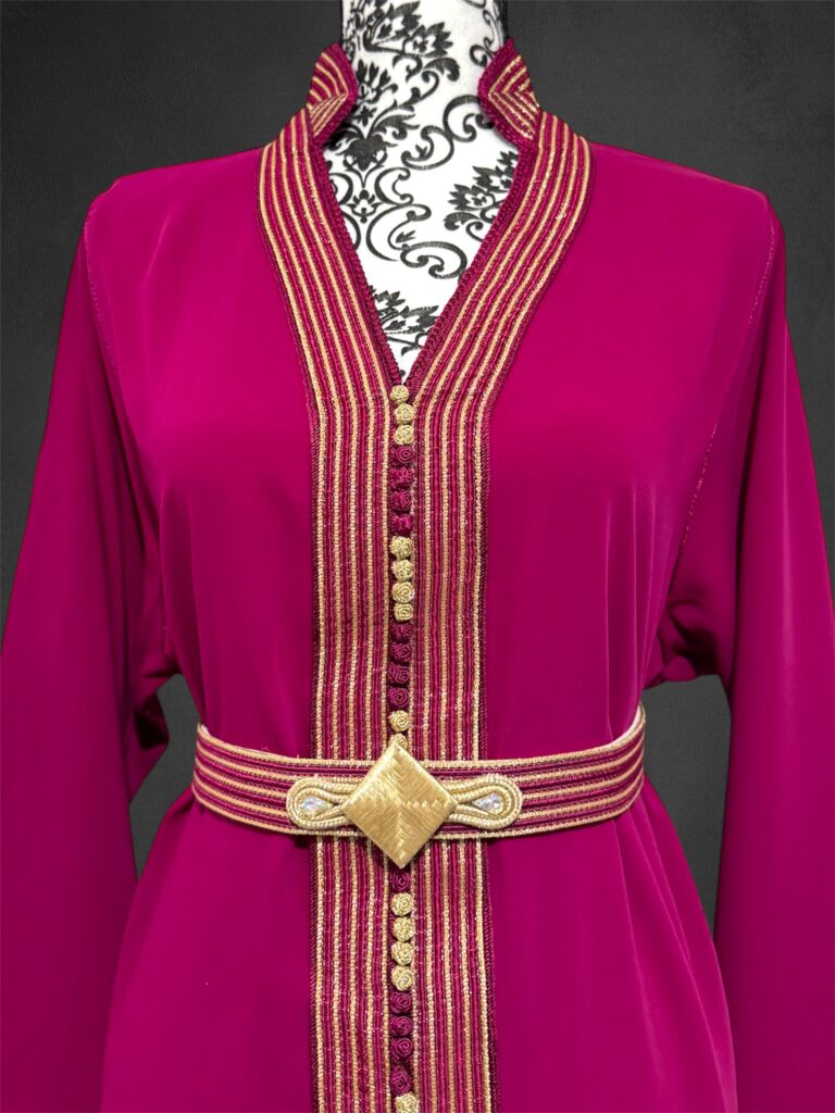 Sawsania Caftan aux bords dorés